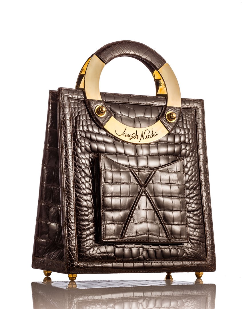 Mega Brown Glazed American Alligator Handbag