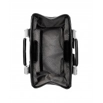 Medium Black Onyx Nylon Handbag w/ Polished Stainless Steel Hardware